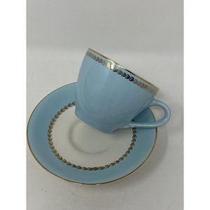 VTG Demi Tasse Cup Saucer Lord Nelson Ware England Blue White Gold Elijah Ltd
